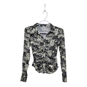 Urban Outfitters Love Script Ruched Button Top XS